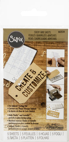 Sizzix Sticky Grid Sheets 5/Pkg Inspired By Tim Holtz