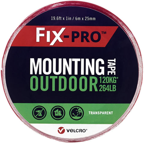 Velcro(R) Brand Fix-Pro Outdoor Mounting Tape 1"X19.5'