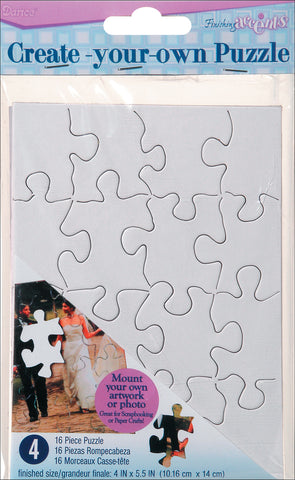 Create Your Own Puzzle 16 Pieces 4"X5" 4/Pkg