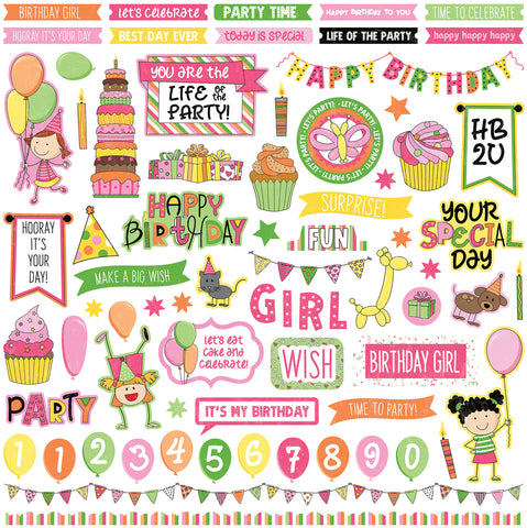 Birthday Girl Wishes Stickers 12&quot;X12&quot;