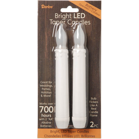 Battery Operated LED Taper Candles 6.5&quot; 2/Pkg