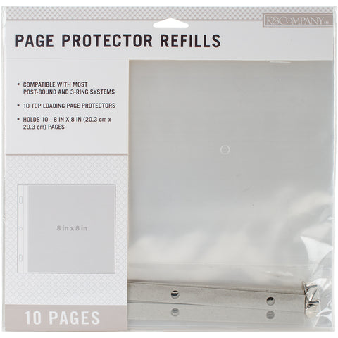 K&Company Page Protector Refills 8"X8" 10/Pkg