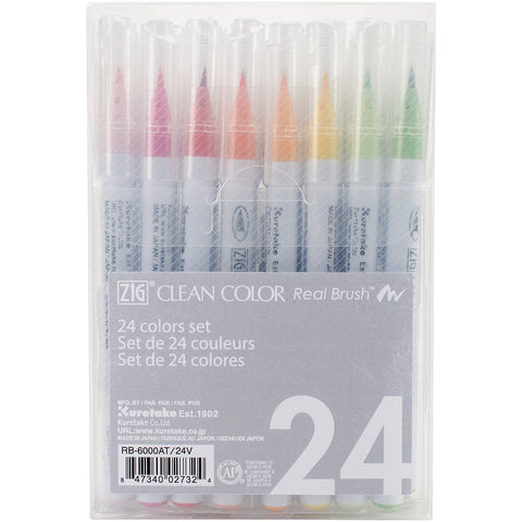 Kuretake ZIG Clean Color Real Brush Markers 24/Pkg