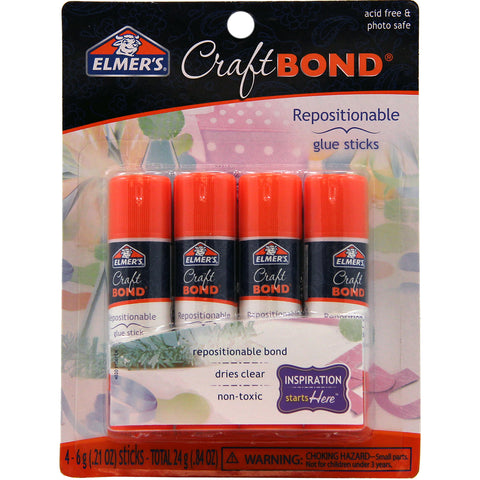 Elmer's CraftBond(R) Repositionable Glue Sticks 4/Pkg