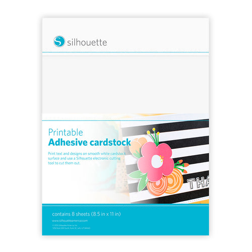 Silhouette Printable Adhesive Cardstock 8.5"X11" 8/Pkg