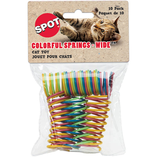 Colorful 1&quot; Wide Spiral Springs Cat Toy 10/Pkg