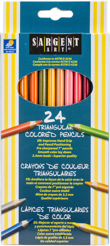 Triangular Colored Pencils 24/Pkg