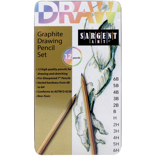 Drawing Pencil Tin Set 12/Pkg