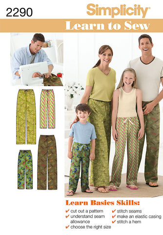 Simplicity Learn To Sew Childs Teens & Adults Pants