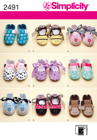 Simplicity Precious Patterns Baby Shoes