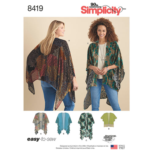 Simplicity Easy-To-Sew Misses Kimono Wrap With Variations