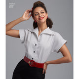 Simplicity Misses 1950S Vintage Blouse & Cummerbund