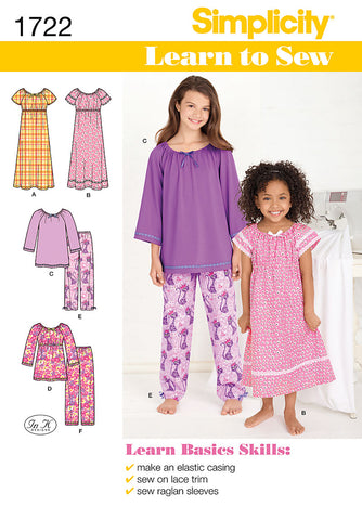 Simplicity Learn To Sew Childs And Girls Loungewear
