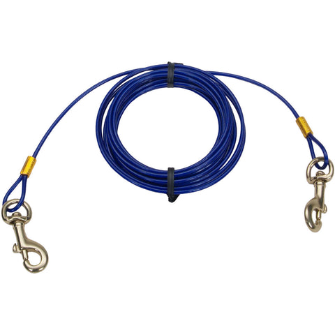 Titan 15' Dog Tie Out Cable W/Brass Plated Snaps