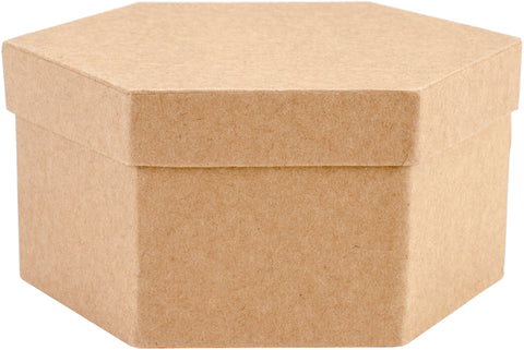 Paper-Mache Hexagon Box Set 5/Pkg