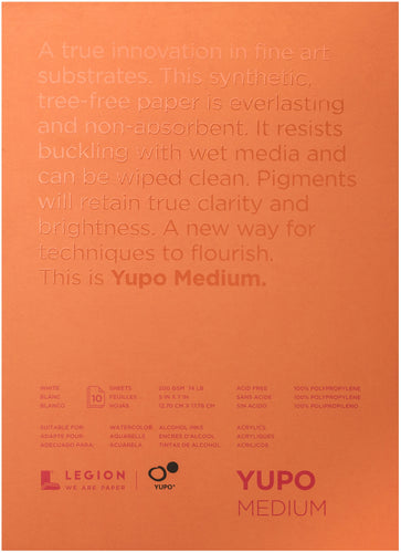 Yupo Medium Pads 5"X7" 10 Sheets/Pkg