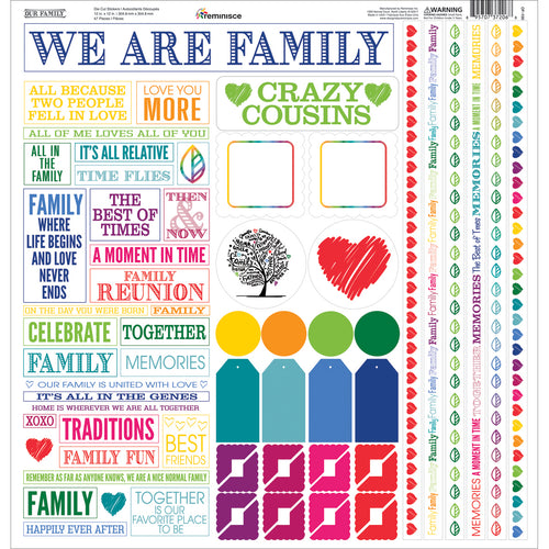 Our Family Cardstock Multi Stickers 12"X12"