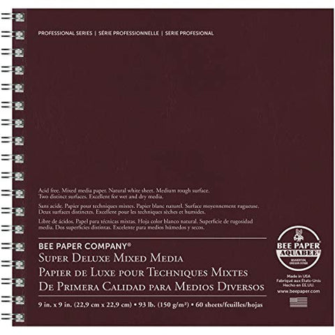 Bee Paper Company 808S60-909 Bee Paper Super Deluxe Sketch Pad, 9-Inch by 9-Inch