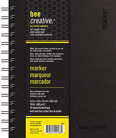 Bee Paper Company BEE-20001 Creative Marker Book, 5-1/2" x 8", 5-1/2-inch x 8-inch, 50 Sheet Art Journal