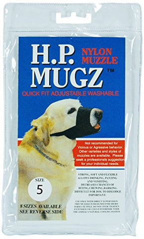 Hamilton H.P. Mugz Adjustable Quick Fit Nylon Soft Dog Muzzle, 8-1/2 to 9-Inch, Black