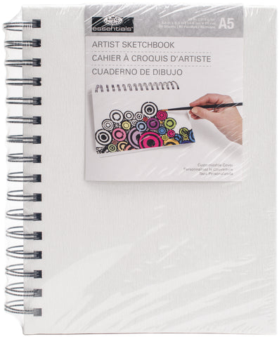 essentials(TM) Canvas Cover Sketchbook 5.8"X8.3"
