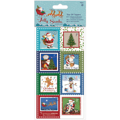 Papermania Jolly Santa Tear Off Toppers 16/Pkg