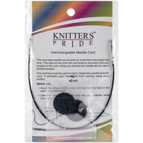 Knitter's Pride-Interchangeable Cords 8" (16" w/tips)