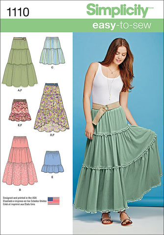 Simplicity Easy-To-Sew Misses Tiered Skirt With Variations