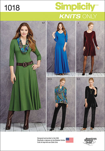 Simplicity Misses & Miss Petite Dress Tunic Pants & Cowl