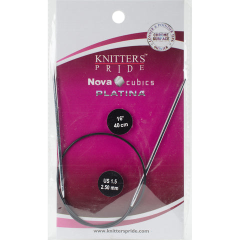 Knitter's Pride-Cubics Platina Fixed Circular Needles 16"