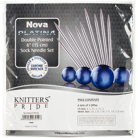 Knitter's Pride-Nova Platina Double Pointed Needles Set 6"