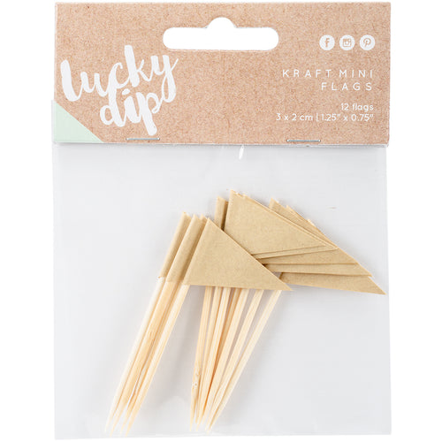 Kaisercraft Lucky Dip Kraft Mini Flags 12/Pkg