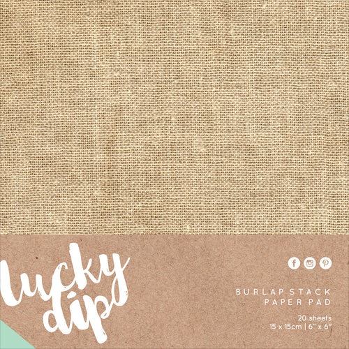 Kaisercraft Lucky Dip Burlap Stack Paper Pad 6"X6" 20/Pkg