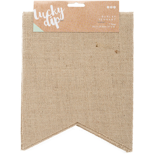 Kaisercraft Lucky Dip Burlap Pennants 7/Pkg