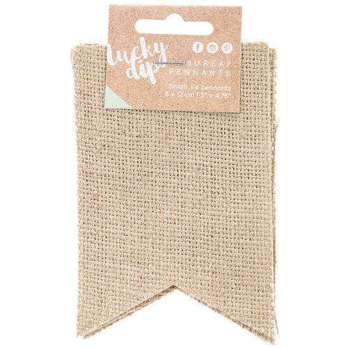 Kaisercraft Lucky Dip Burlap Pennants 4/Pkg