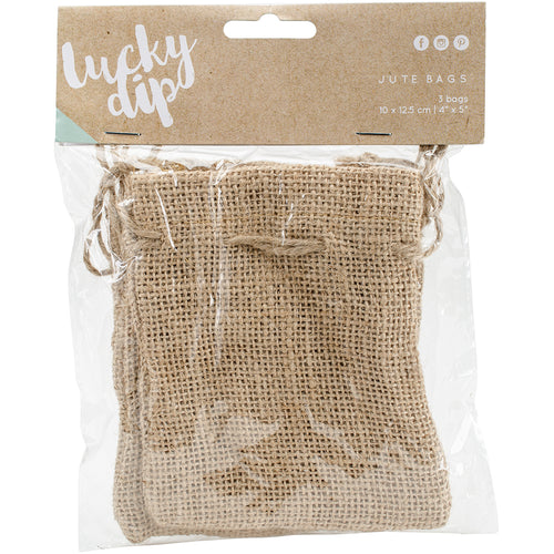 Kaisercraft Lucky Dip Jute Bags 4"X5" 3/Pkg