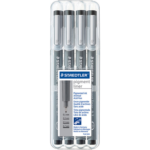 Pigment Fineliner Sketch Pen 4/Pkg
