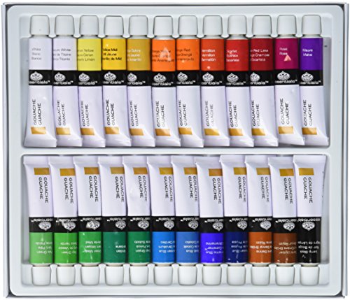 Royal & Langnickel GOU24 Gouache Color Artist Tube Paint, 12ml, 24-Pack, 12, 24 Pack