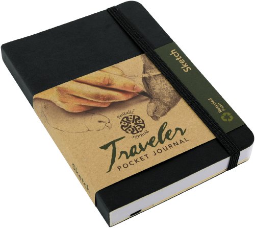 Pentalic 016162-1 Traveler Pocket Journal Sketch, 6" x 4", Black