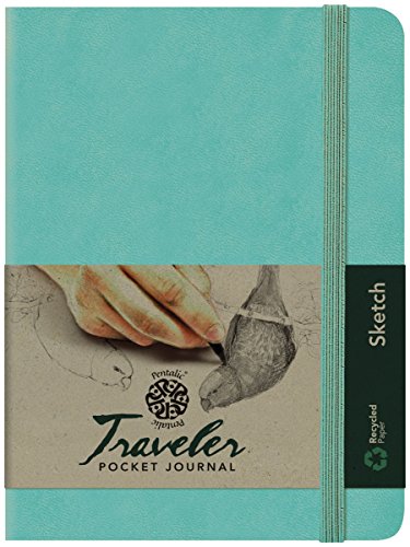 Pentalic Traveler Pocket Journal Sketch, 6" x 4", Turquoise