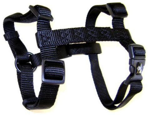 Hamilton Adjustable Comfort Nylon Dog Harness, Black, 5/8" x 12-20"