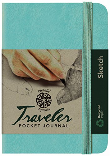 Pentalic Traveler Pocket Journal Sketch, 8" x 6", Turquoise