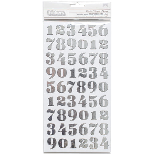 DIY Shop 3 Thickers Number Stickers 5.5"X11" 108/Pkg