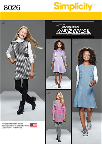 Simplicity Project Runway Girls Dress Or Jumper Leggings