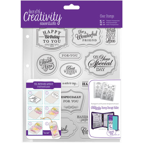 Creativity Essentials A5 Clear Stamp Set 18/Pkg