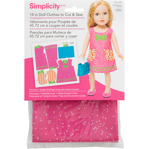 Simplicity 18" Doll Clothes To Cut & Sew