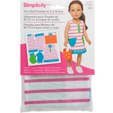 Simplicity 18" Doll Clothes To Cut & Sew