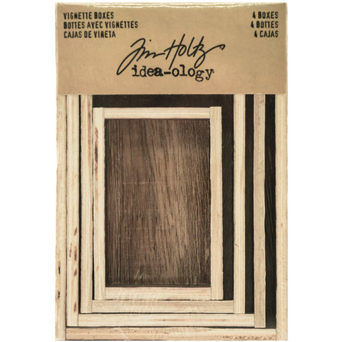 Idea-Ology Wooden Vignette Boxes 4/Pkg