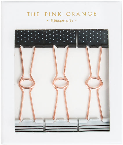 The Pink Orange Binder Clips In Gift Box 6/Pkg