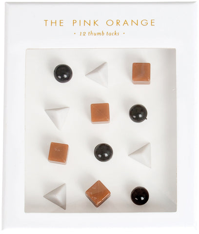 The Pink Orange Thumb Tacks In Gift Box 12/Pkg